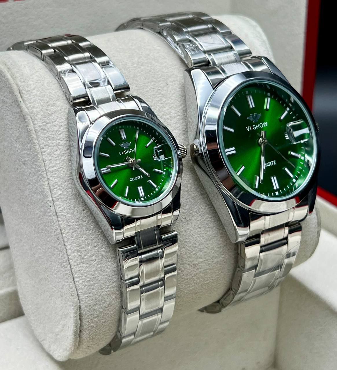 ست ساعت زنانه ومردانه برند VISHOW رنگ ثابت