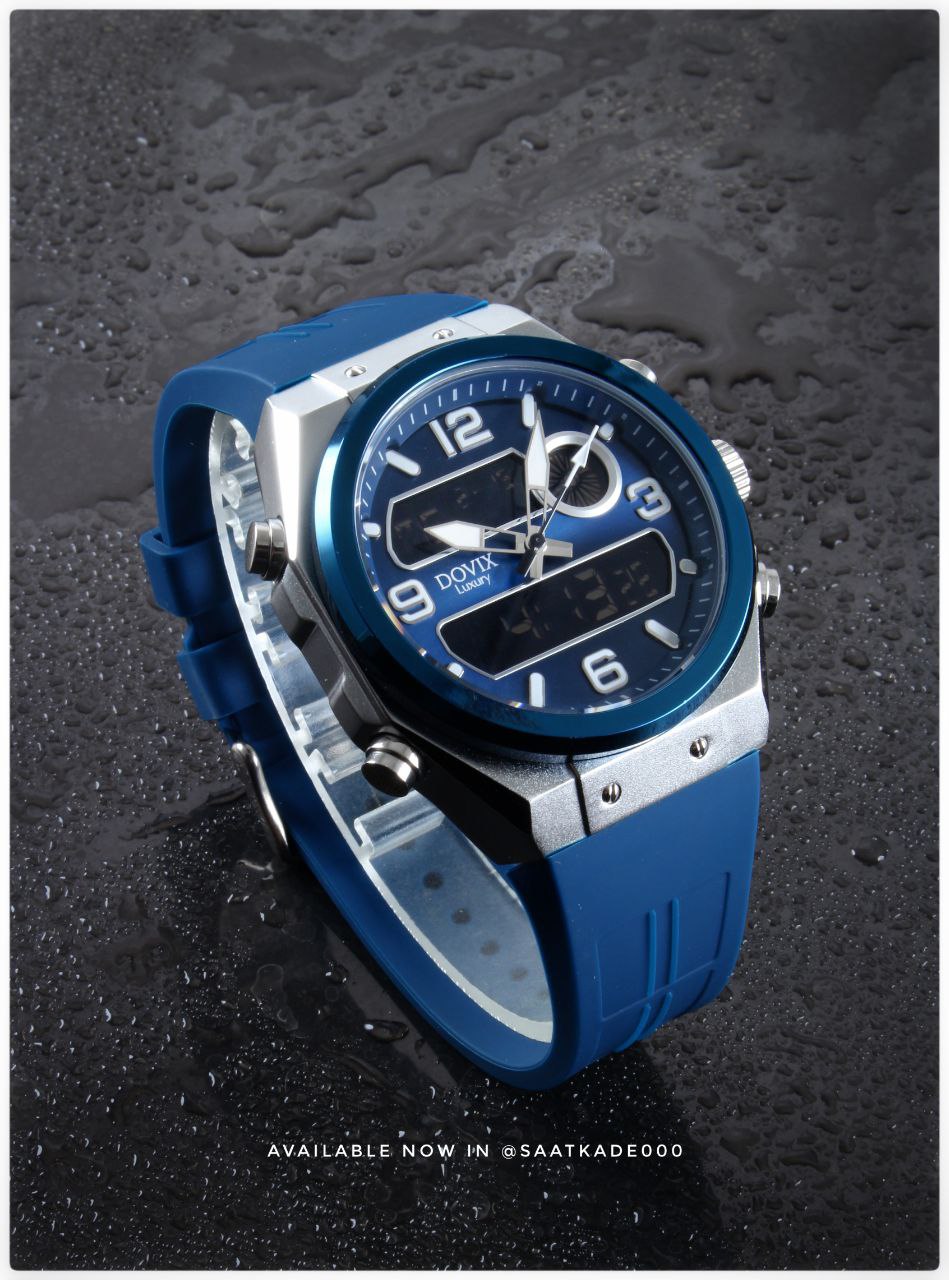 ساعت مچی مردانه برند Dovixموتور ژاپن‌ دو زمانه  بند رابر آنتی آلرژی اصلی قاب استیل قفل سگکی   ❌امکانات:  ♦️نمایش ساعت بصورت آنالوگ(عقربه‌ای) و دیجیتال ♦️دارای آلارم  ♦️چراغ دیدشب ♦️نمایش کامل تاریخ (سال ماه و هفته) ♦️محاسبه کرنومتر صفحه ضدخش ضدآب و ضربه و ... .