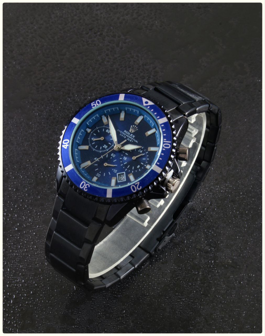 ساعت مچی مردانه Rolex   موتور شرکتی گرید A++ ۳موتور فعال کرنوگراف دارای روزشمار شیشه سافایر بند استیل قفل استیل کلیپسی