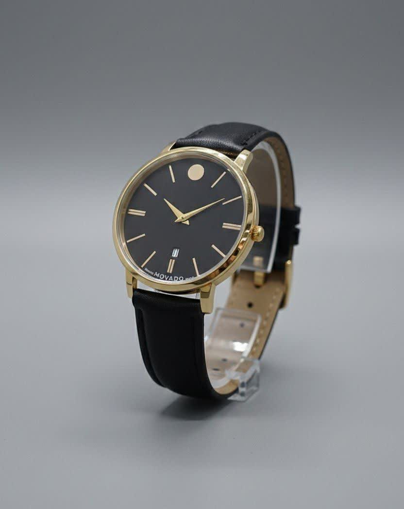 ساعت مچی مردانه ☑️Movado          ♤مردونه مووادو   دارای روزشمار  مدل کلاسیک  قفل کمربندی  موتورکوارتز  بندچرمی