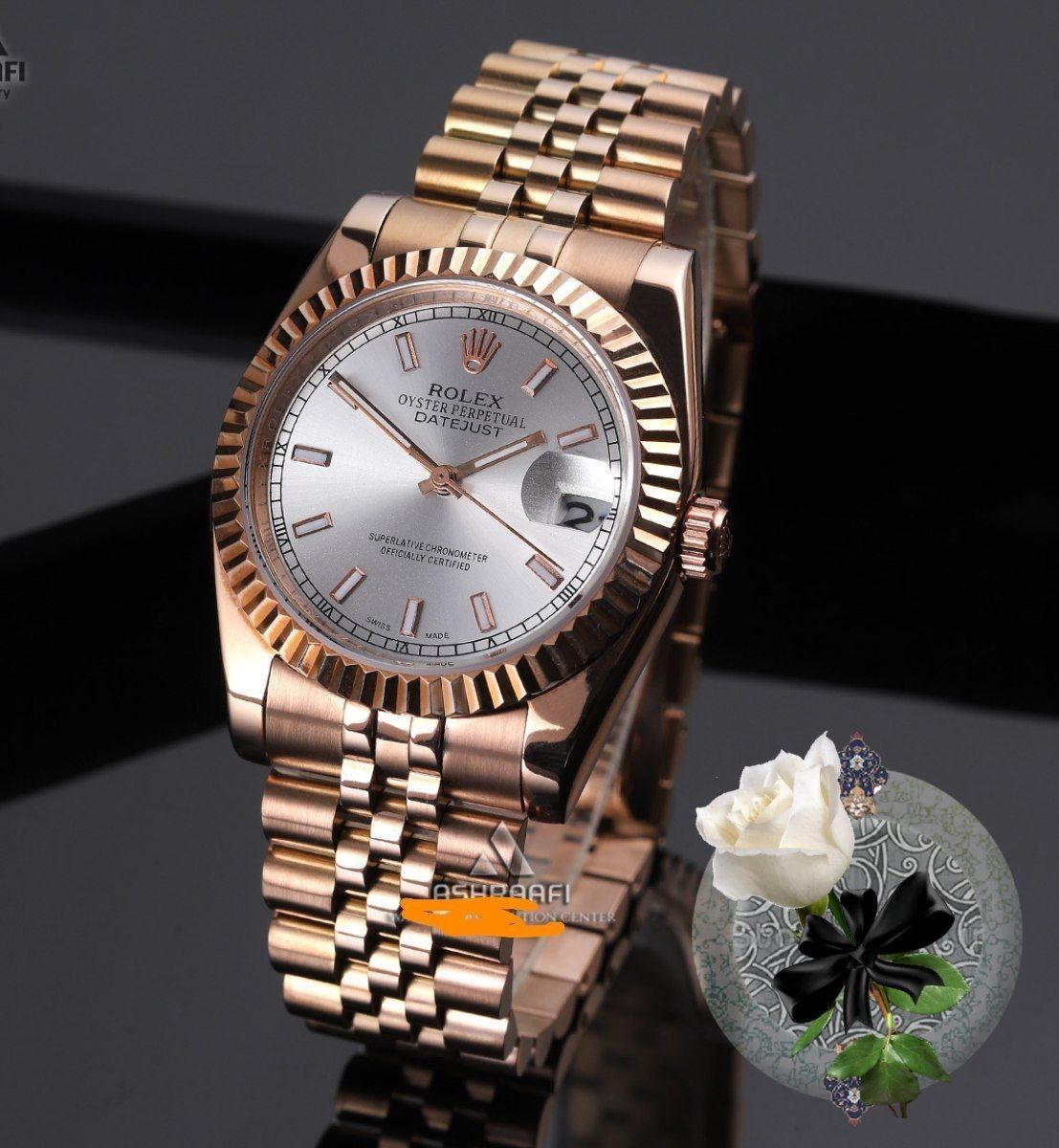 ساعت مچی مردانه Rolex  datejust  #مردانه موتور ژاپن سبک دارای روزشمار ضدآب 3Atm  بند استیل رنگ ثابت شیشه تلسکوپی