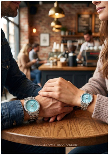 ست ساعت زنانه و مردانه Edifice Casio ساعت ست بند استیل از برند "ادیفایس" رنگ صفحه تیفانی موتور شرکتی گرید A++ نمایشگر ایام ماه شیشه کریستال نشکن قاب پشت و بند استیل رنگ ثابت قفل استیل فشاری