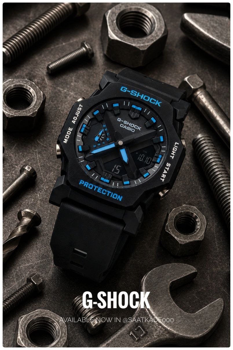 ساعت اسپرت G-shock طرح 2100 واقعا ب جرات میشه گفت هیچی از اورجینالش کم نداره . فوق‌العاده مقاوم و با کیفیت.  G-shock  Model: 2100   موتور ژاپن‌ A++ بند رابر آنتی آلرژی اصلی عقربه شب‌نما شیشه طلقی نشکن  ❌امکانات:  ♦️نمایش ساعت بصورت آنالوگ(عقربه‌ای) و دیجیتال ♦️عقربه نمایشگر ایام هفته تزئینی می‌باشد‌. ♦️قابلیت تنظیم آلارم  ♦️چراغ دیدشب ♦️نمایش کامل تاریخ (سال ماه و هفته) ♦️محاسبه کرنومتر  صفحه ضدخش ضدآب و ضربه و ... .  ❌یک ساعت ایده‌آل برای ورزشکاران سایز اسپرت مناسب خانمها و آقایان
