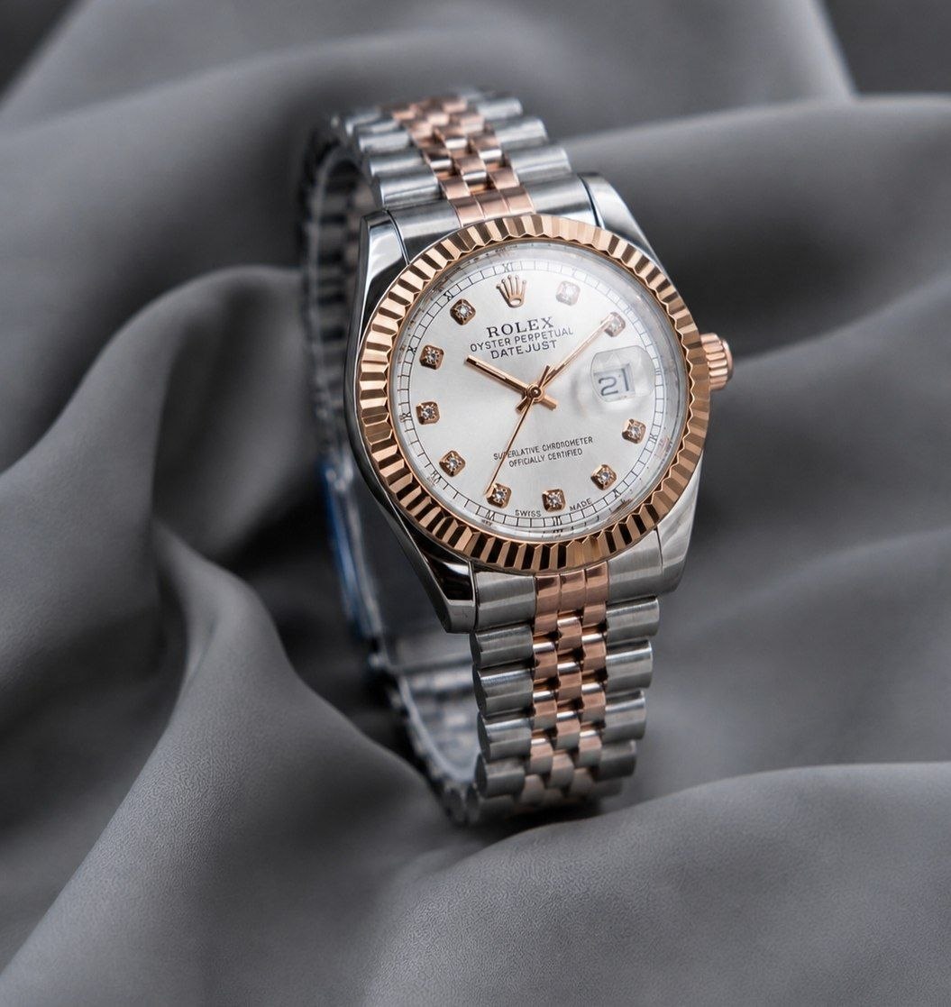 ساعت مچی مردانه رولکس ☑️ROLEX    Date just   مردونه رولکس دیت جاس   📌کیفیت سفارشی  >ضدآب  قفل کلیپسی صفحه نگینی  بنددو رنگ  تقویم تلسکوپی