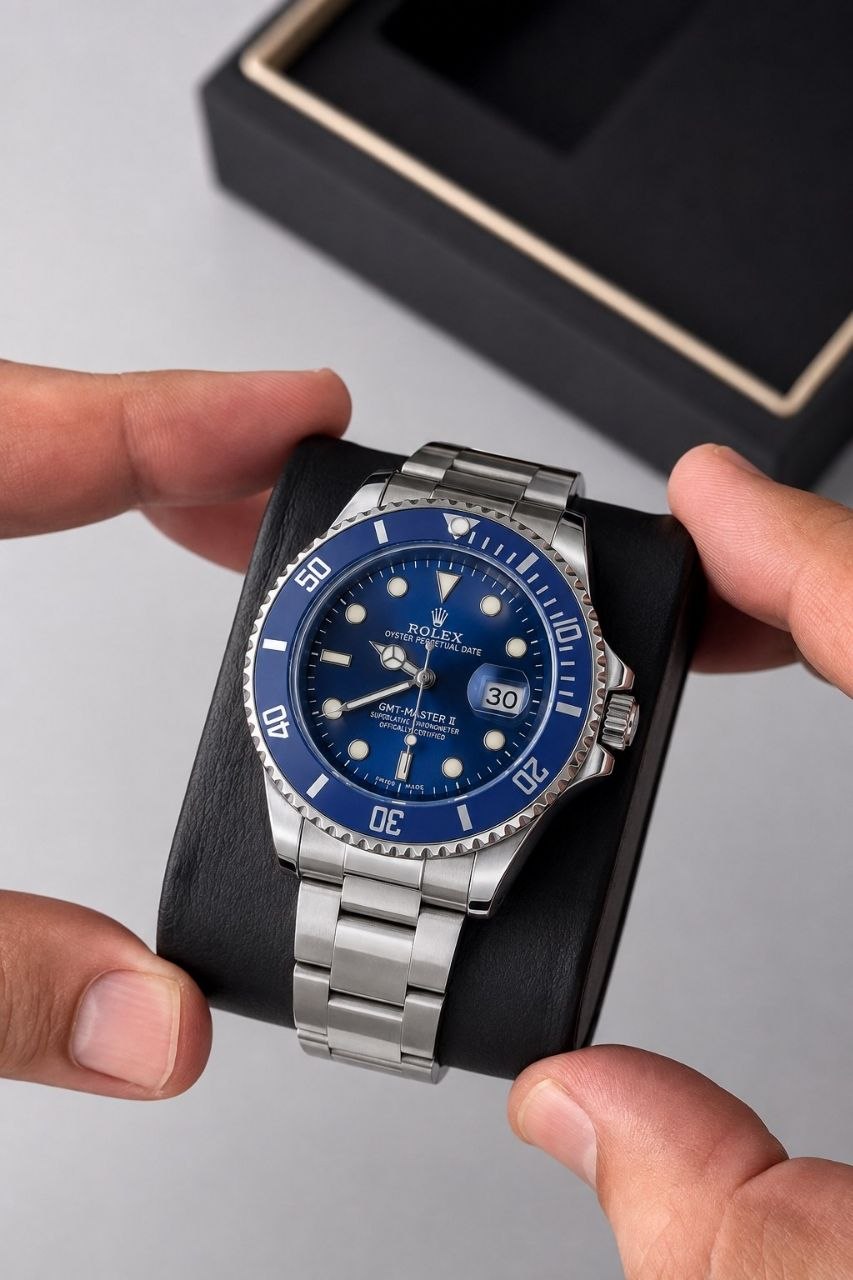 ساعت مچی مردانه ☑️ROLEX   Highe quality 👌   Submariner  اصالت، خریدنی نیست اما پوشیدنی است! 😎  ساب مارینر گرید تری پلاس دارای روز شمار  قفل ضامن دار حرفه ای  بنداستیل  موتور کوارتز PE جاپان (آرام گرد) تاچیمتر شیشه ضدخش