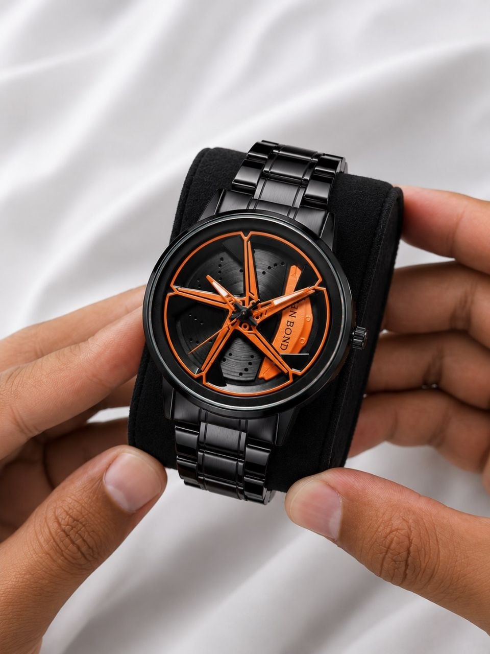 ساعت مچی اسپرت ☑️binbond   ⌚️ Sport watch      طراحی متفاوت برای کسایی که ساعت معمولی نمی‌پسندن 😎    ♤بین باند اسپرت برای آقایان   ساعت رینگی قفل کلیپسی   موتورکوارتز  بند استیل مشکی خاص