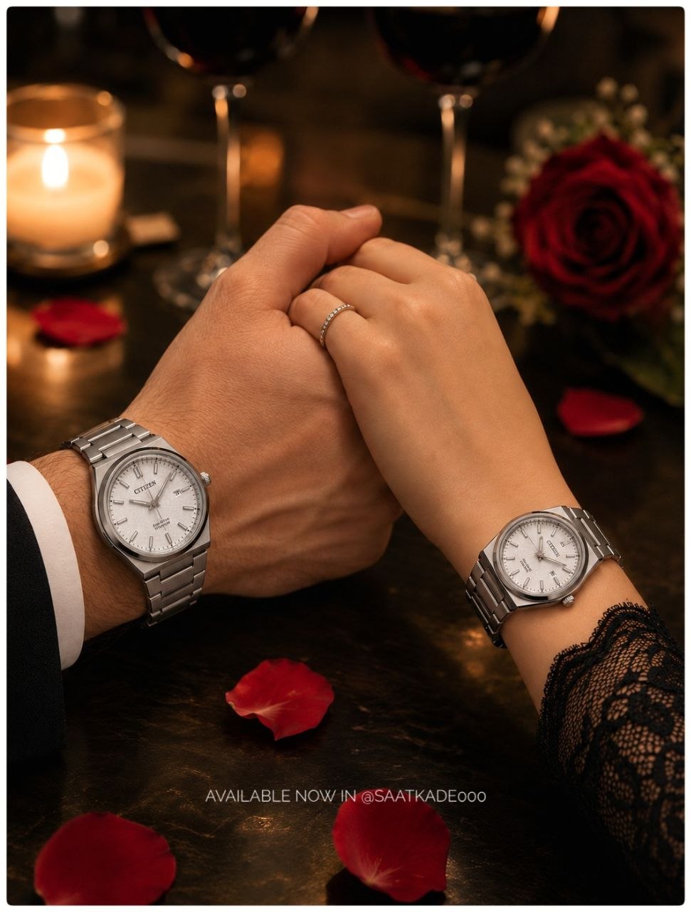 ست ساعت زنانه و مردانه Citizen Couple Watch   ساعت ست بند استیل "سیتیزن" مناسب ستهای اسپرت و روزانه   موتور کوارتز شرکتی درجه یک دارای روزشمار بند استیل سنگین رنگ ثابت اندیس شب‌نما شیشه کریستال نشکن قفل استیل پروانه‌ای طرح مخفی