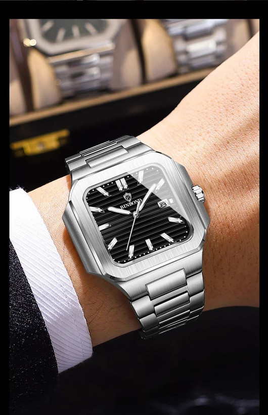 ساعت مچی مردانه ☑️BIN BOND 《highe quality》 Original watch ⌚️بین باند مدلی نو مناسب آقایان مقاوم دربرابر آب برندشرکتی اوریجینال دارای روز شمار ضخامت ۱۱میل قطر صفحه ۴۵میل بند استیل فولاد شیشه سافایر شب نما قفل دو پروانه موتور کوارتز موجود در چهار رنگ