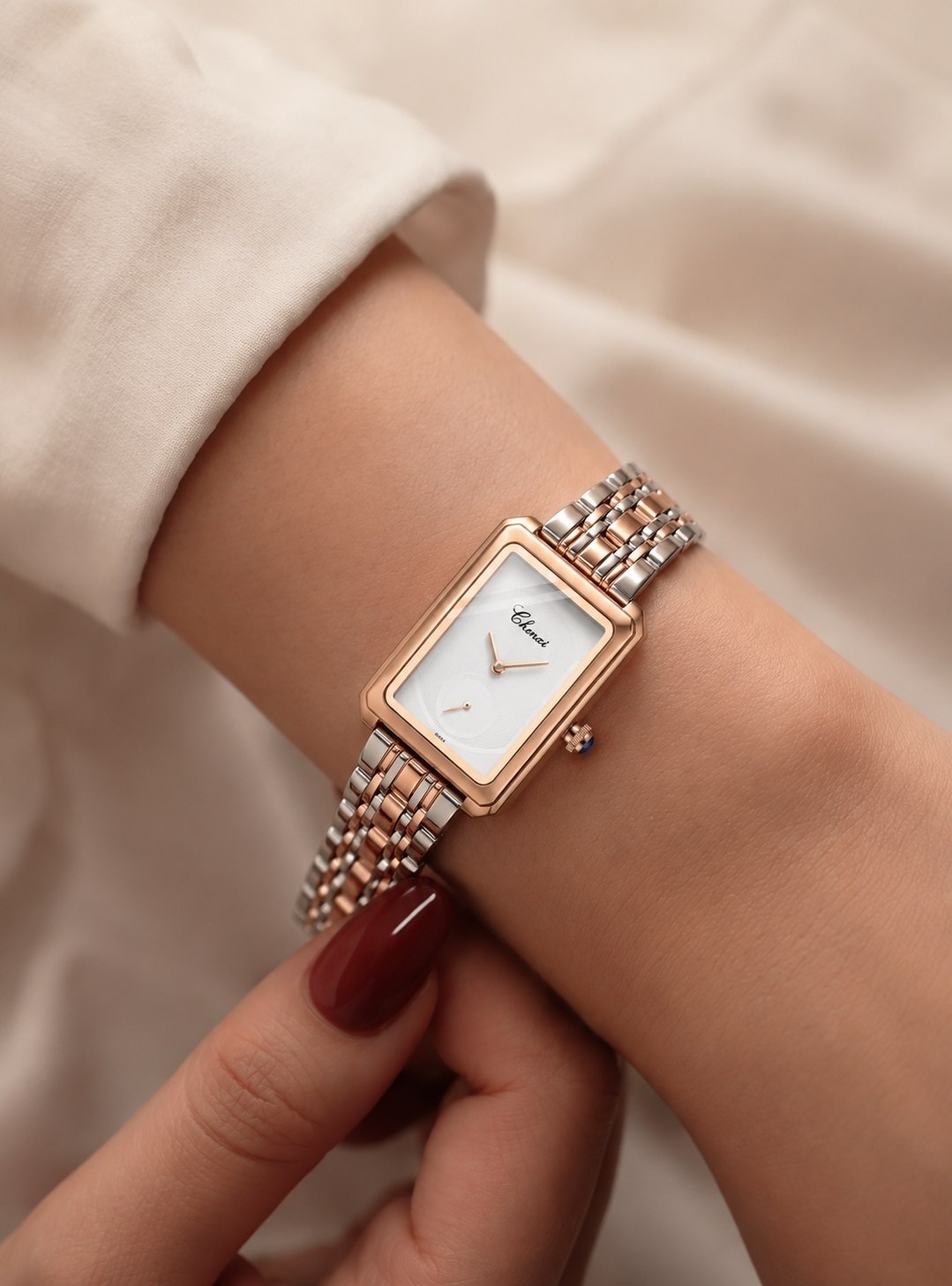 ساعت مچی زنانه ☑️CHENXI               ⌚️چانگ شی زنونه  شرکتی  برند اوریجینال  قفل پروانه ای استیل  موتور کوارتز مقاوم در برابر آب  بند استیل ضدزنگ قاب رزگلد  دارای روزشمار  شیشه سافایرمعدنی